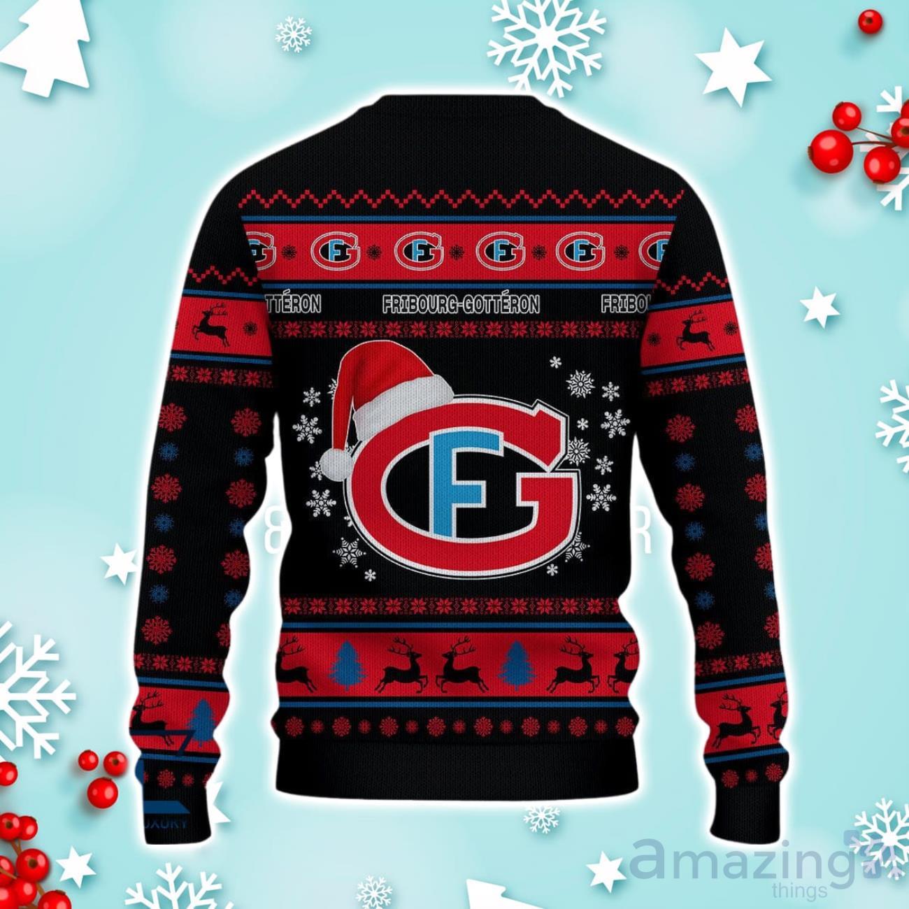 Fribourg Gotteron Ugly Christmas Sweater Ideal Gift For Fans image Fribourg-Gotteron Ugly Christmas Sweater Ideal Gift For Fans Product Photo 3