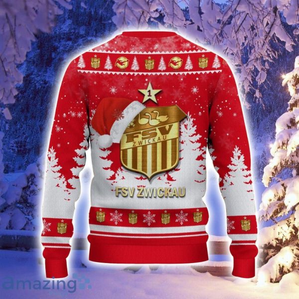 LIMITED DESIGN FSV Zwickau Logo Santa Hat Ugly Christmas Sweater