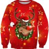 Fun Christmas Deer 3D Ugly Christmas Sweater, Xmas Gift For Everyone