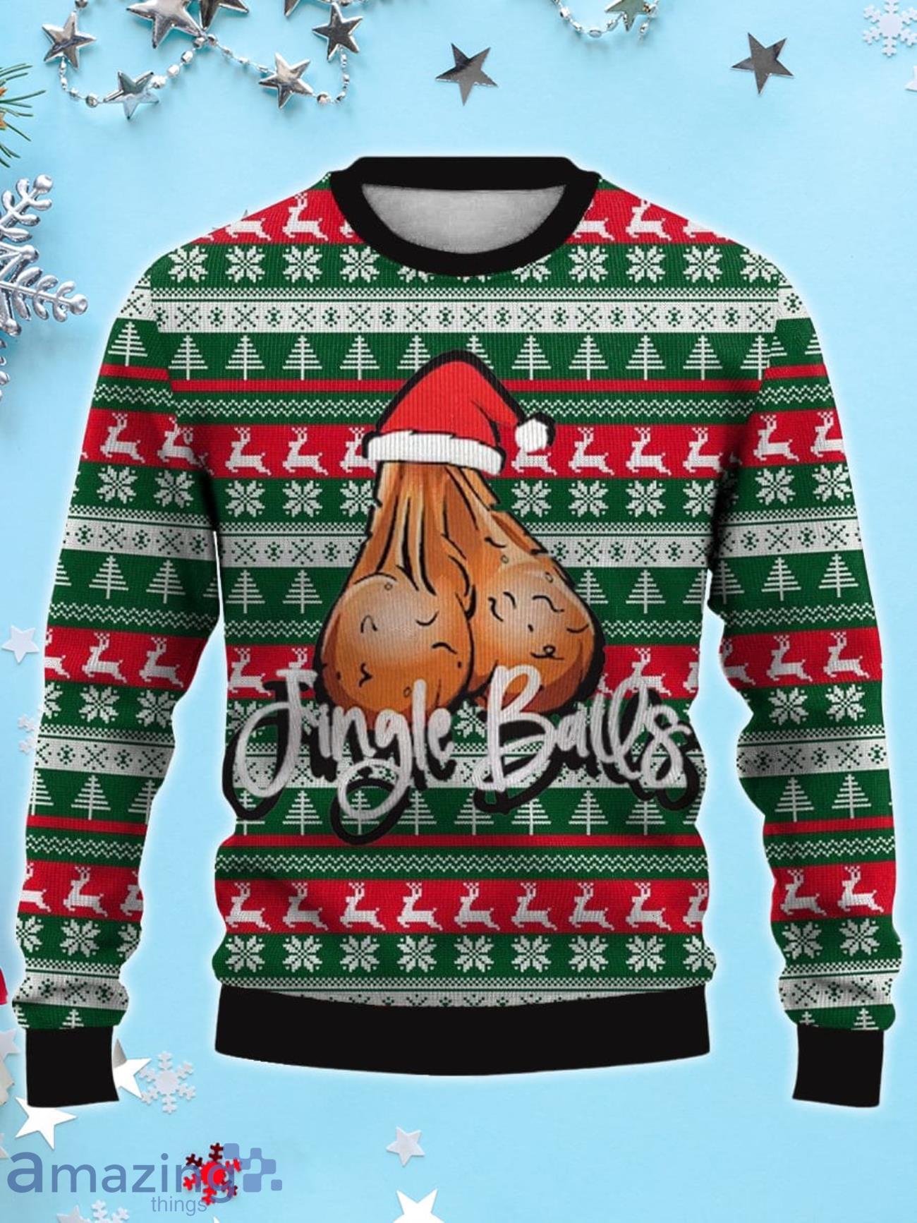 Fun Christmas Jingle Balls 3D Ugly Christmas Sweater, Xmas Gift For Everyone image Fun Christmas Jingle Balls 3D Ugly Christmas Sweater, Xmas Gift For Everyone Product Photo 1