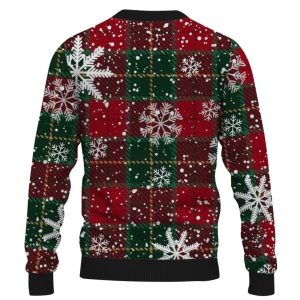 Fun Christmas Plaid Snow 3D Ugly Christmas Sweater, Xmas Gift For Everyone Product Photo 2