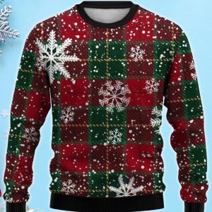 Fun Christmas Plaid Snow 3D Ugly Christmas Sweater, Xmas Gift For Everyone Product Photo 1