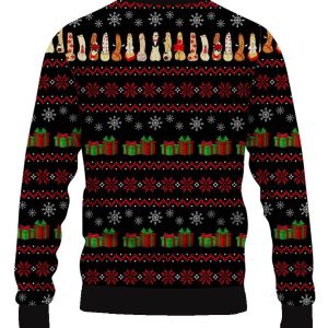 Fun Santa And Cocks Printed Casual 3D Ugly Christmas Sweater, Xmas Gift For Everyone Product Photo 2