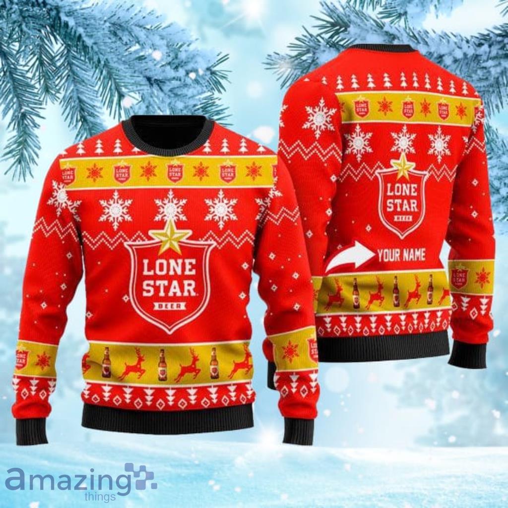 Funny Lone Star Beer Personalized Ugly Christmas Sweaters Gift Christmas Product Photo 1