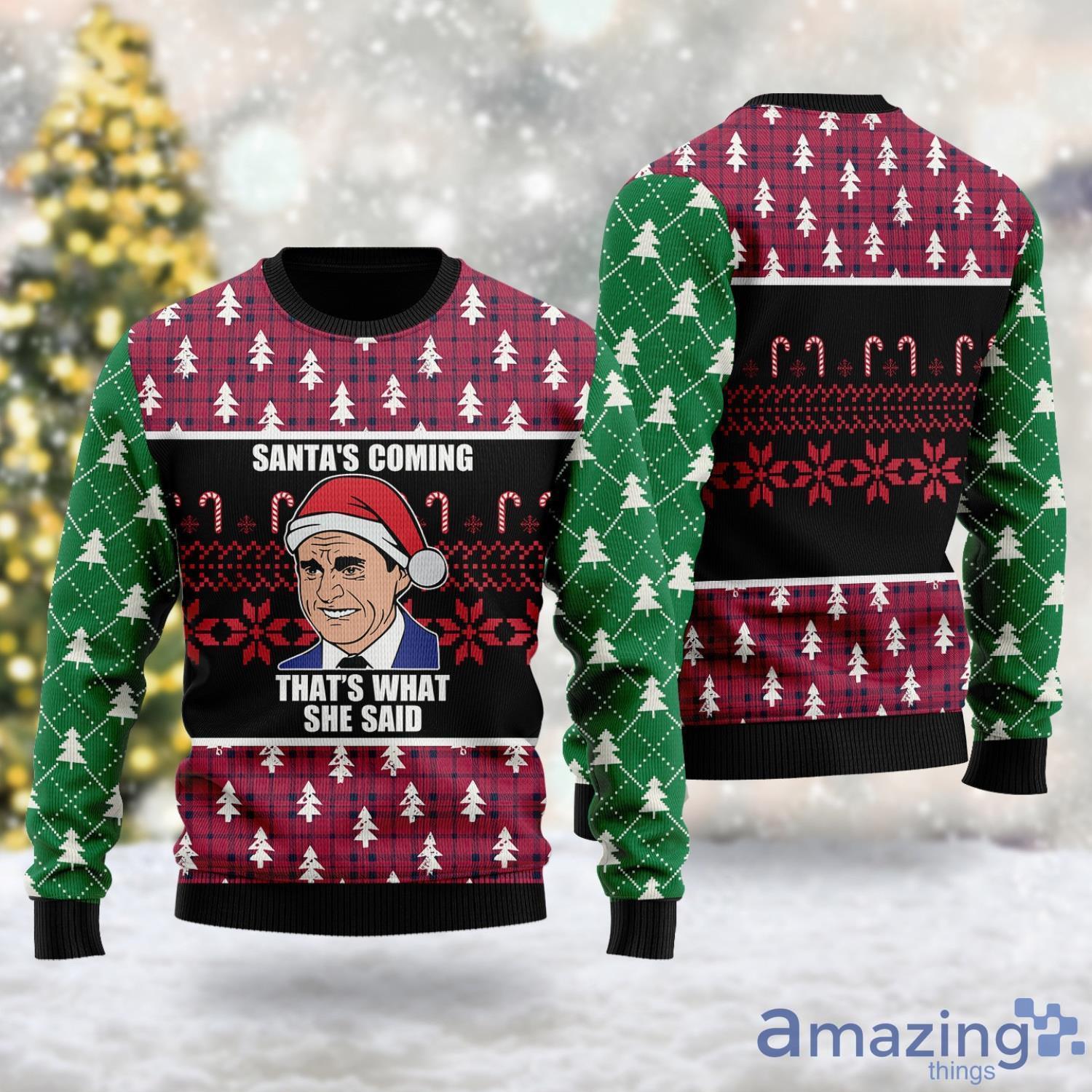 Funny Michael Ugly Christmas Sweater, Michael Santa Hat Ugly Christmas Sweater Men And Women Gift image Funny Michael Ugly Christmas Sweater, Michael Santa Hat Ugly Christmas Sweater Men And Women Gift Product Photo 1