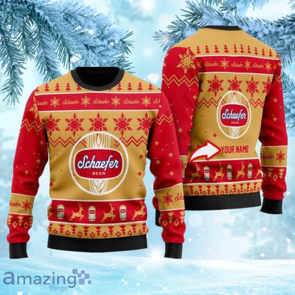 Funny Schaefer Beer Personalized Ugly Christmas Sweaters Gift Christmas Product Photo 1