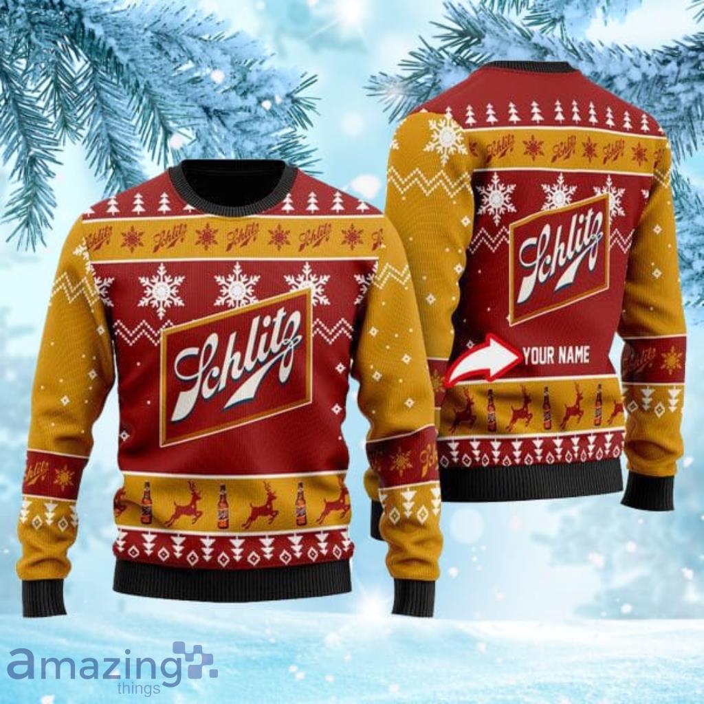 Funny Schlitz Beer Personalized Ugly Christmas Sweaters Gift Christmas Product Photo 1