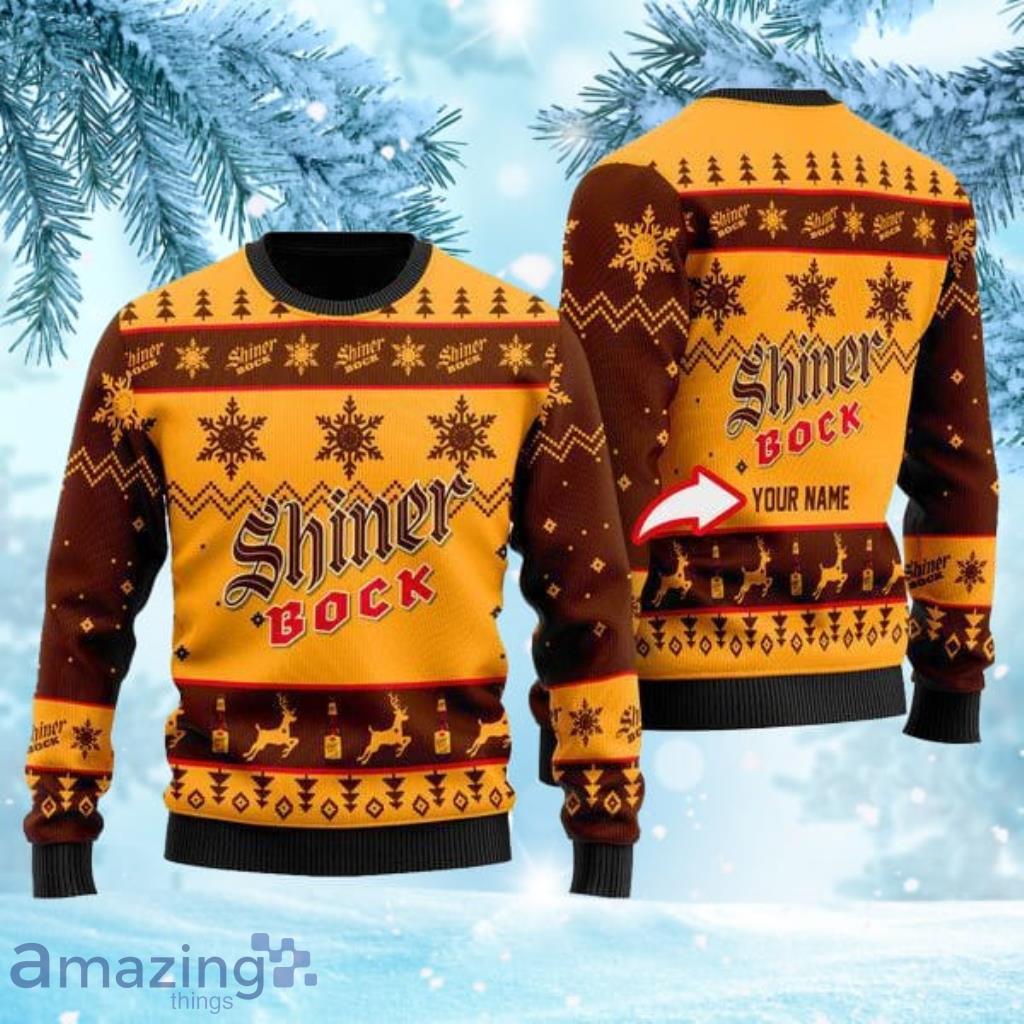 Funny Shiner Bock Beer Personalized Ugly Christmas Sweaters Gift Christmas Product Photo 1