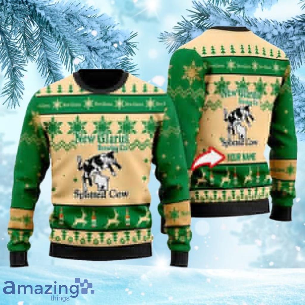 Funny Spotted Cow Beer Personalized Ugly Christmas Sweaters Gift Christmas Product Photo 1