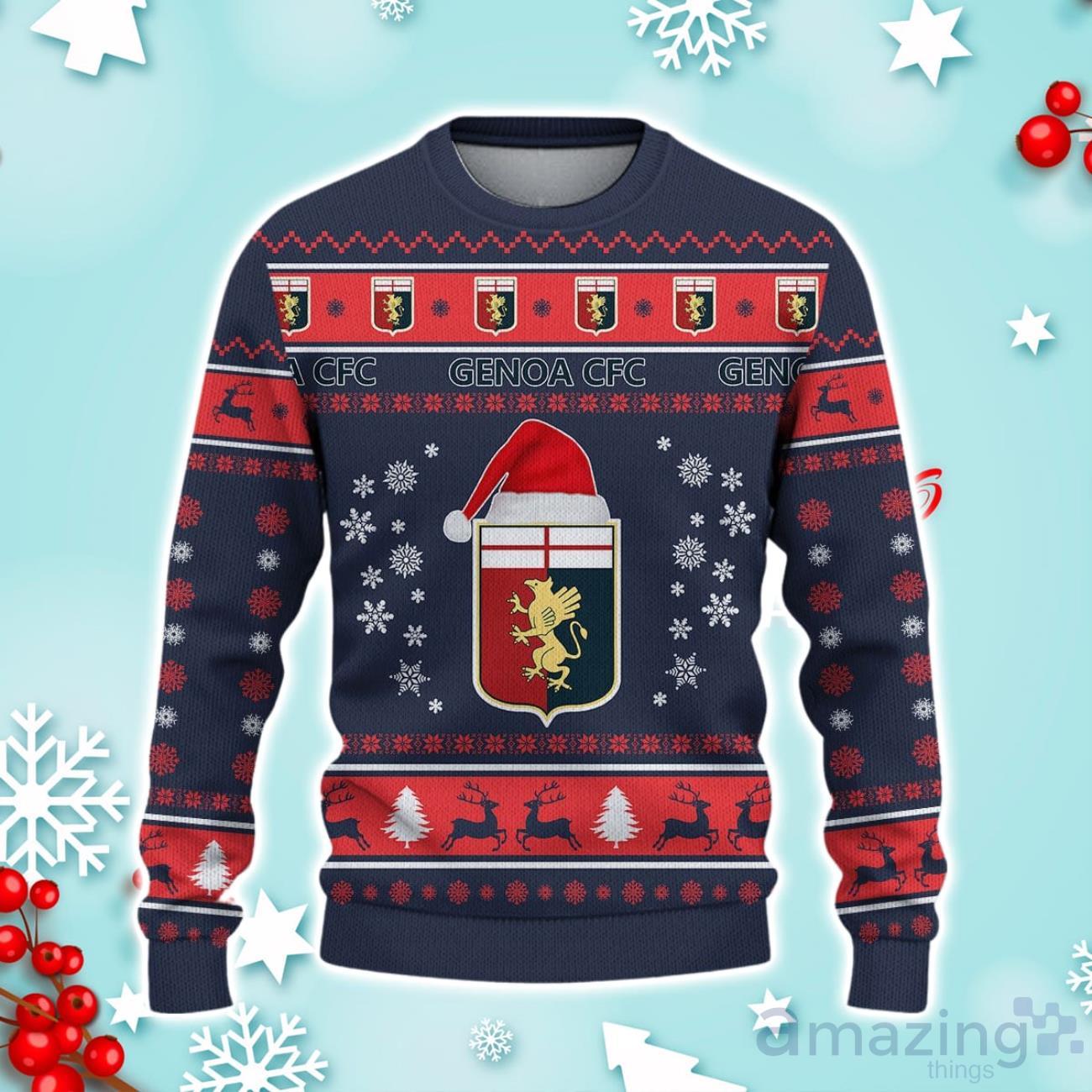 Genoa CFC Ugly Christmas Sweater Ideal Gift For Fans image Genoa CFC Ugly Christmas Sweater Ideal Gift For Fans Product Photo 2