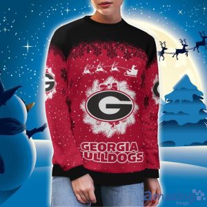 Georgia Bulldods Santa sleigh driving reindeer Pattern Ugly Christmas Sweater image Georgia Bulldods Santa sleigh driving reindeer Pattern Ugly Christmas Sweater Product Photo 3