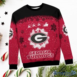 Georgia Bulldods Santa sleigh driving reindeer Pattern Ugly Christmas Sweater image Georgia Bulldods Santa sleigh driving reindeer Pattern Ugly Christmas Sweater Product Photo 4