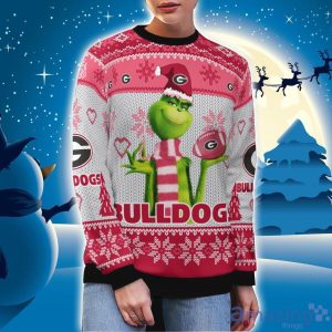 Georgia Bulldogs Grinch Snowflake Pattern Ugly Sweater Christmas Product Photo 3