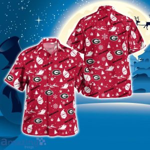 Georgia Bulldogs Santa Claus Christmas Pattern Cute Christmas Gift Hawaiian Shirt Product Photo 1