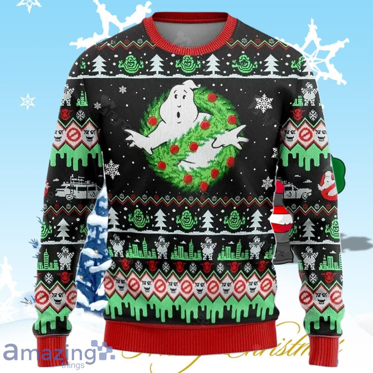Ghostbusters Black Ugly Christmas Sweater Unique Gift For Men And Women image Ghostbusters Black Ugly Christmas Sweater Unique Gift For Men And Women Product Photo 1