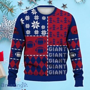 Giants Ugly Sweater Christmas, Retro Football American Sweatshirt Pattern 3D For Fans Product Photo 2