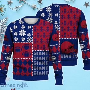 Giants Ugly Sweater Christmas, Retro Football American Sweatshirt Pattern 3D For Fans Product Photo 1