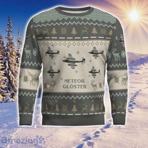 Gloster Meteor Aircraft Ugly Christmas Sweater Aircraft Lover Gift Veteran Aircraft All Over Printed Sweater image Gloster Meteor Aircraft Ugly Christmas Sweater Aircraft Lover Gift Veteran Aircraft All Over Printed Sweater Product Photo 2