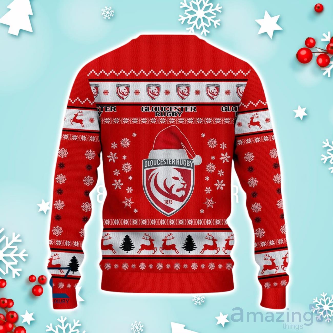 Gloucester Rugby Ugly Christmas Sweater Ideal Gift For Fans image Gloucester Rugby Ugly Christmas Sweater Ideal Gift For Fans Product Photo 3