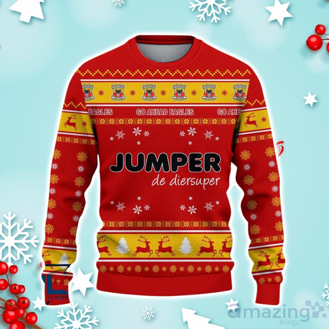 Go Ahead Eagles Ugly Christmas Sweater Ideal Gift For Fans image Go Ahead Eagles Ugly Christmas Sweater Ideal Gift For Fans Product Photo 2