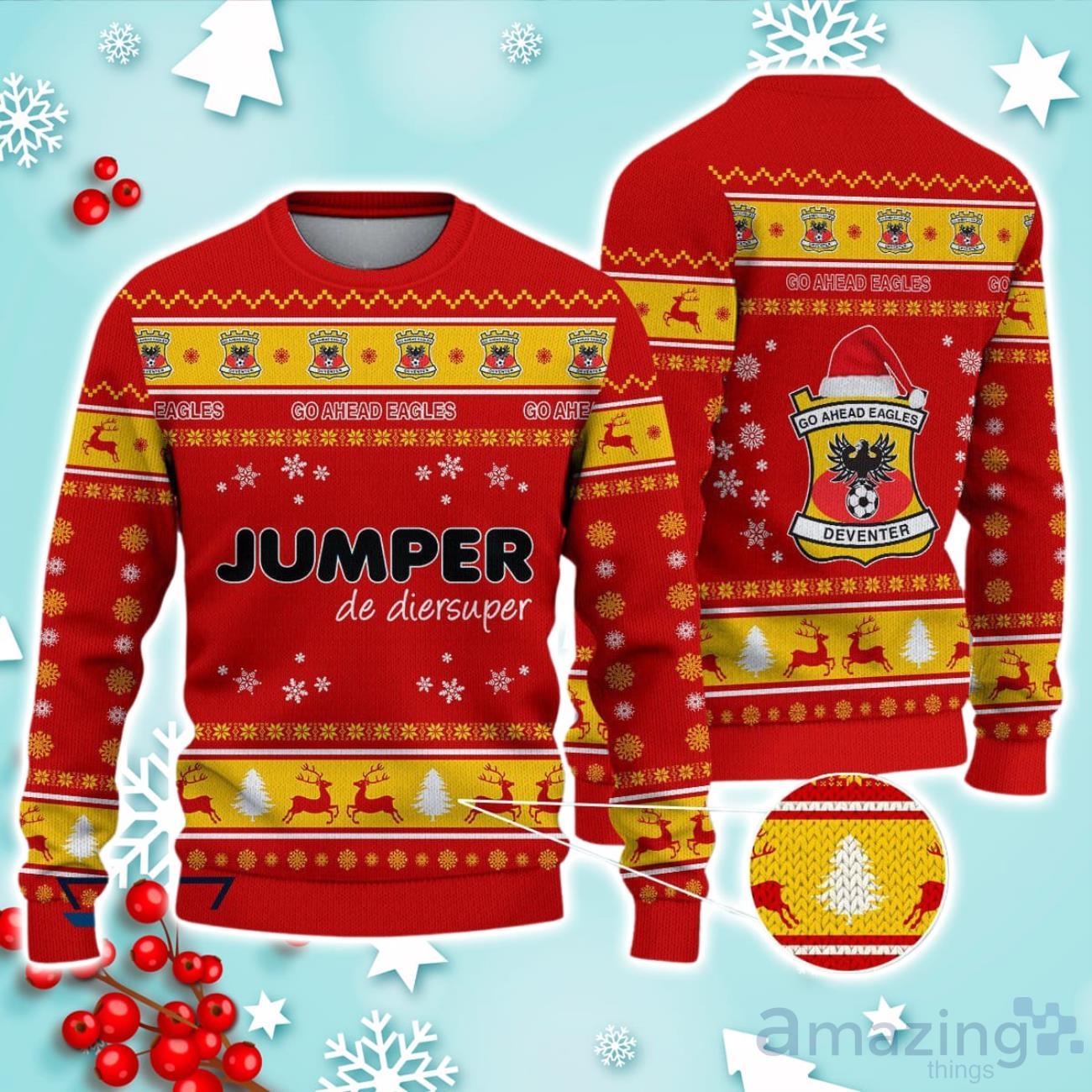 Go Ahead Eagles Ugly Christmas Sweater Ideal Gift For Fans image Go Ahead Eagles Ugly Christmas Sweater Ideal Gift For Fans Product Photo 1