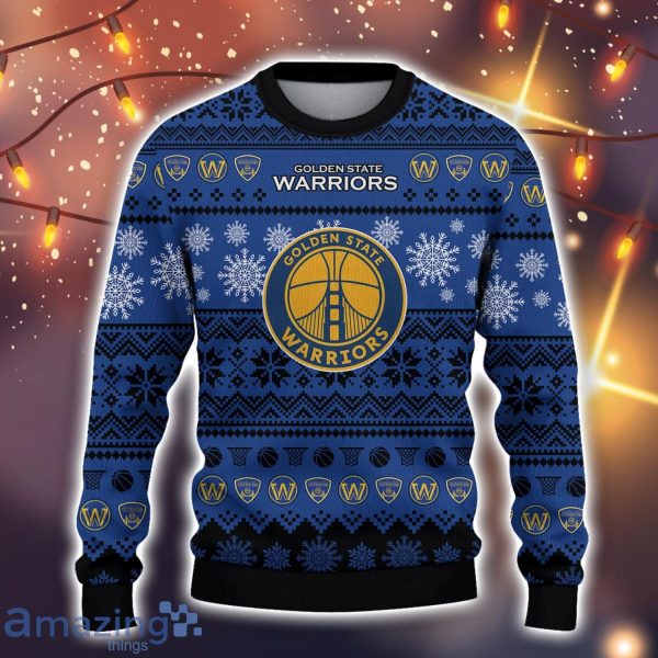 Golden State Warriors Christmas Sweater National Basketball 3D Ugly Christmas Sweater Men And Women Gift Product Photo 2