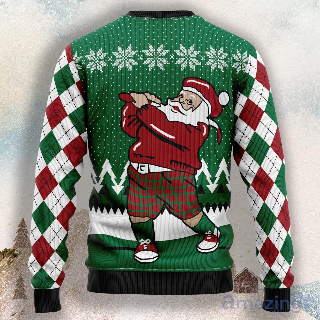 Golfing santa shop ugly sweater