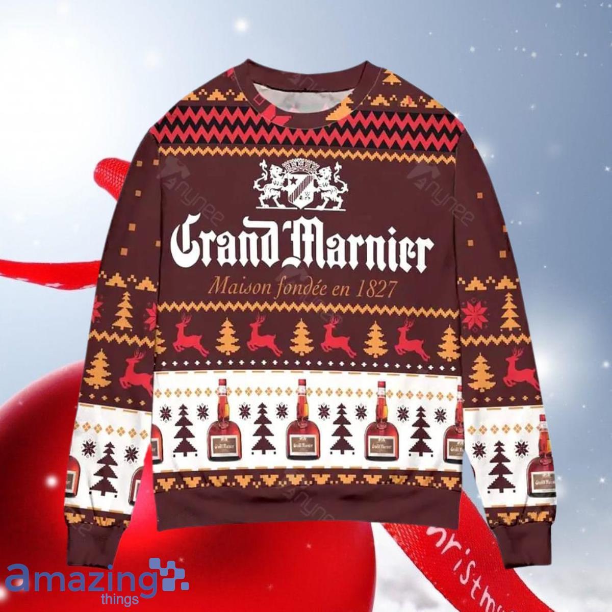 Grand Marnier Maison Fondee En 1827 Ugly Christmas Sweater Gift For Men Women image Grand Marnier Maison Fondee En 1827 Ugly Christmas Sweater Gift For Men Women Product Photo 1