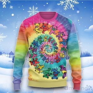 Grateful Dead Tie Dye Christmas Ugly Sweater Product Photo 2
