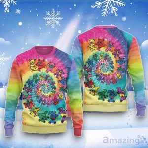 Grateful Dead Tie Dye Christmas Ugly Sweater Product Photo 1
