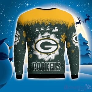 Green Bay Packers Santa sleigh driving reindeer Pattern Ugly Christmas Sweater image Green Bay Packers Santa sleigh driving reindeer Pattern Ugly Christmas Sweater Product Photo 2