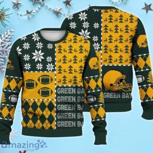 Green Bay Ugly Sweater Christmas, Retro Football American Sweatshirt Pattern 3D For Fans Product Photo 1