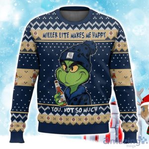 Grinch Miller Lite Makes Me Happy Ugly Sweater Xmas Gift For Men Women Product Photo 1
