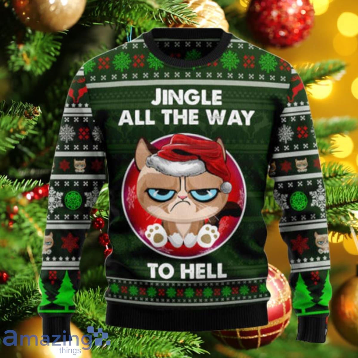 Grumpy Cat Jingle Ugly Christmas Sweater Best Gifts image Grumpy Cat Jingle Ugly Christmas Sweater Best Gifts Product Photo 1