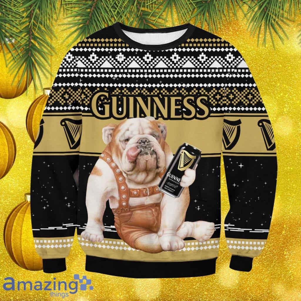 Guinness Bulldog Christmas Ugly Sweater Gift For Men And Women Product Photo 1