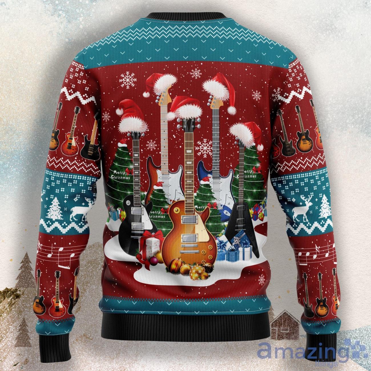 Guitar Christmas Ugly Christmas Sweater For Men & Women image Guitar Christmas Ugly Christmas Sweater For Men & Women Product Photo 2