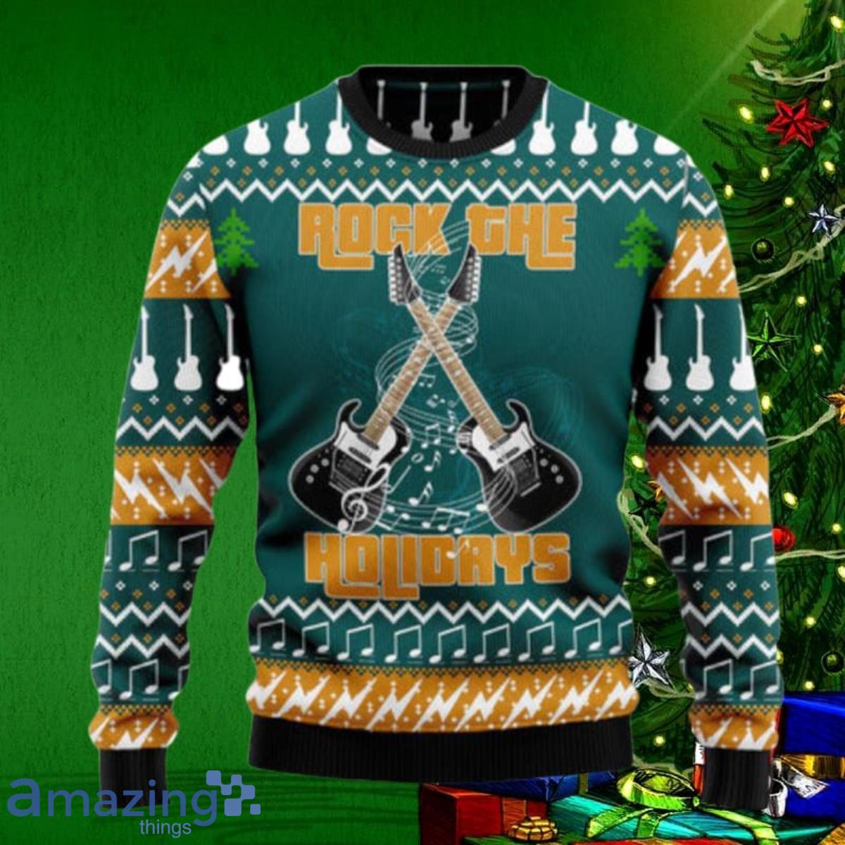Guitar Rock The Holiday Ugly Christmas Sweaters Special Gift For Men And Women image Guitar Rock The Holiday Ugly Christmas Sweaters Special Gift For Men And Women Product Photo 1