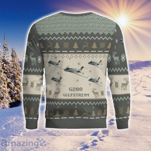 Gulfstream G280 Aircraft Ugly Christmas Sweater Aircraft Lover Gift Veteran Aircraft All Over Printed Sweater Product Photo 3