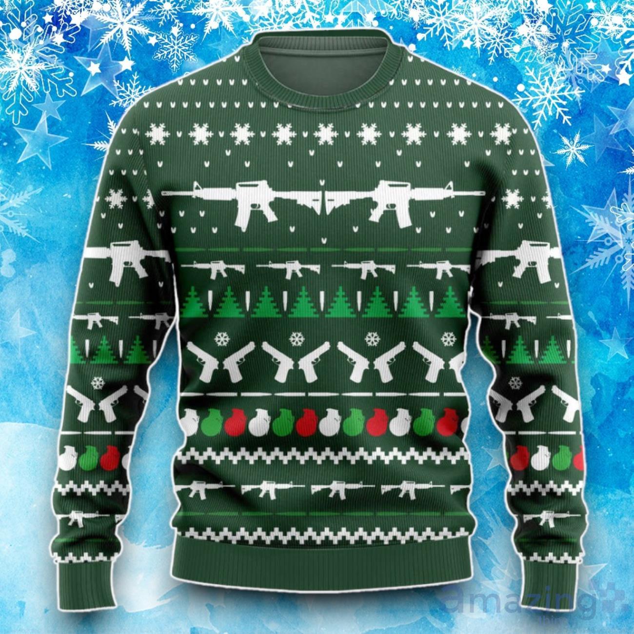 Guns And Bomb Dynamite Ball Christmas Men Ugly Sweatshirt Sweater For Family image Guns And Bomb Dynamite Ball Christmas Men Ugly Sweatshirt Sweater For Family Product Photo 1