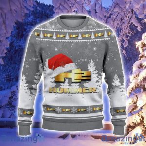 H2 Hummer Santa Hat Pattern Ugly Christmas Sweater For Men And Women Product Photo 2