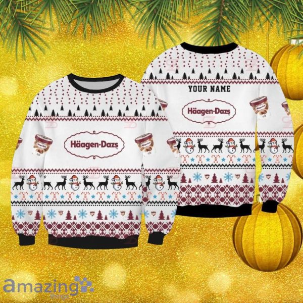 Häagen-Dazs Custom Name Christmas Ugly Sweater 3D Gift Christmas Product Photo 1