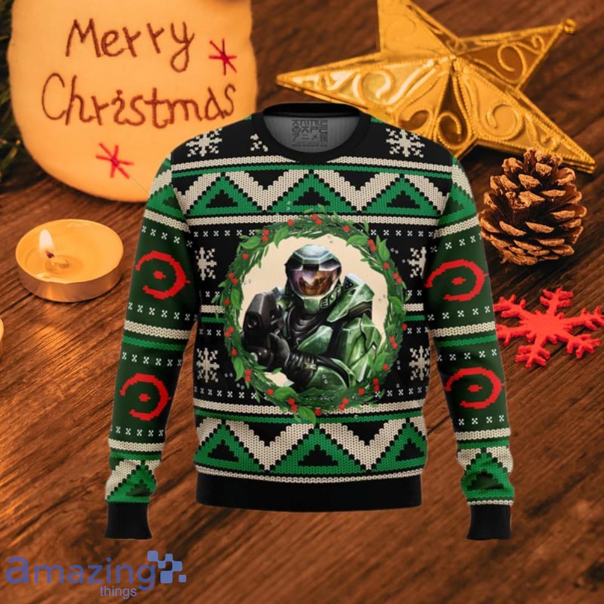 Halo Ugly Christmas Sweaters Style Gift For Men And Women Product Photo 1