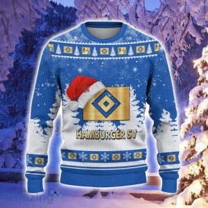 Hamburger SV Logo Wearing Santa Hat Ugly Christmas Sweater Christmas Gift 3D Sweater image Hamburger SV Logo Wearing Santa Hat Ugly Christmas Sweater Christmas Gift 3D Sweater Product Photo 2