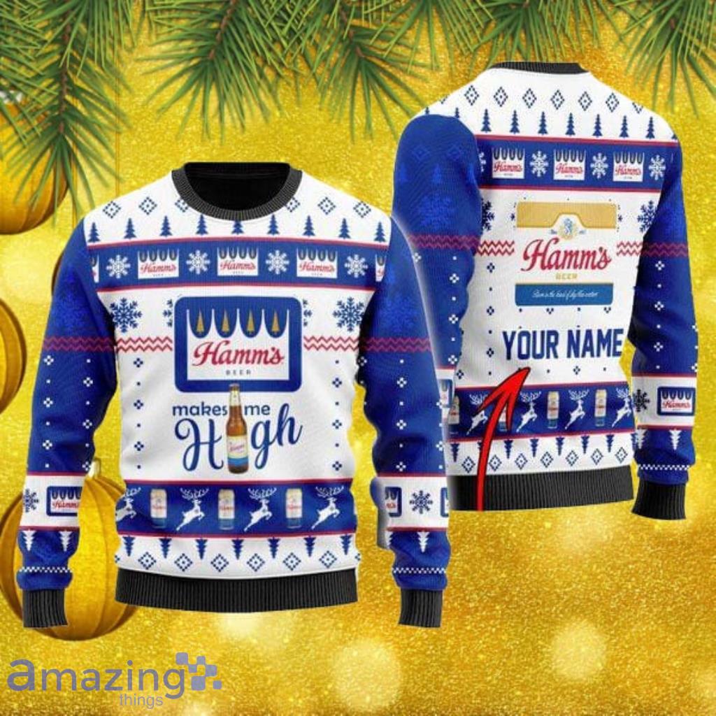 Hamm’S Beer Makes Me High Personalized Ugly Knitted Sweater Christmas Gift image Hamm’S Beer Makes Me High Personalized Ugly Knitted Sweater Christmas Gift Product Photo 1