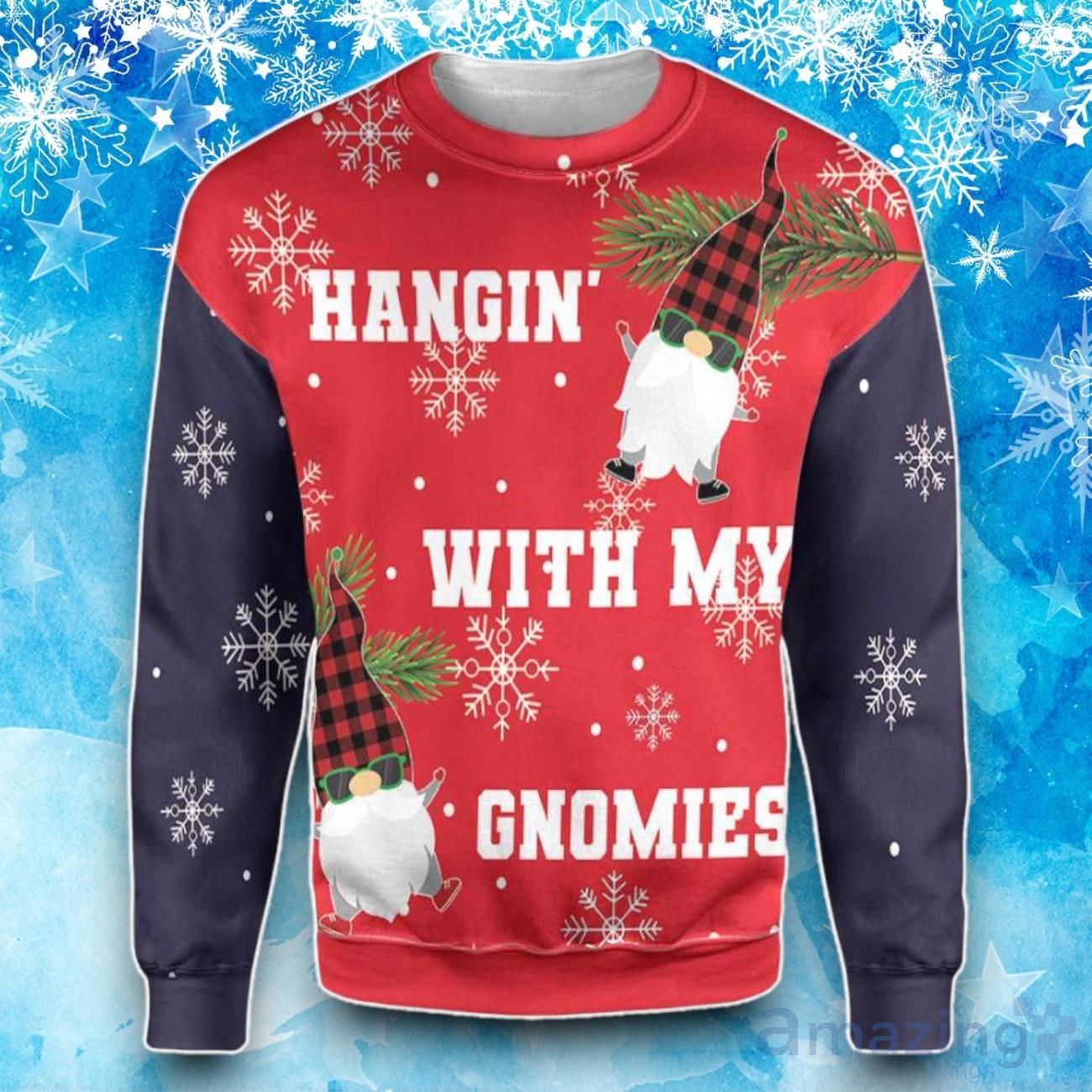 Hangin' With My Gnomies Ugly Christmas Sweater image Hangin
