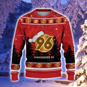 Hannover 96 Logo Wearing Santa Hat Ugly Christmas Sweater Christmas Gift 3D Sweater Product Photo 2