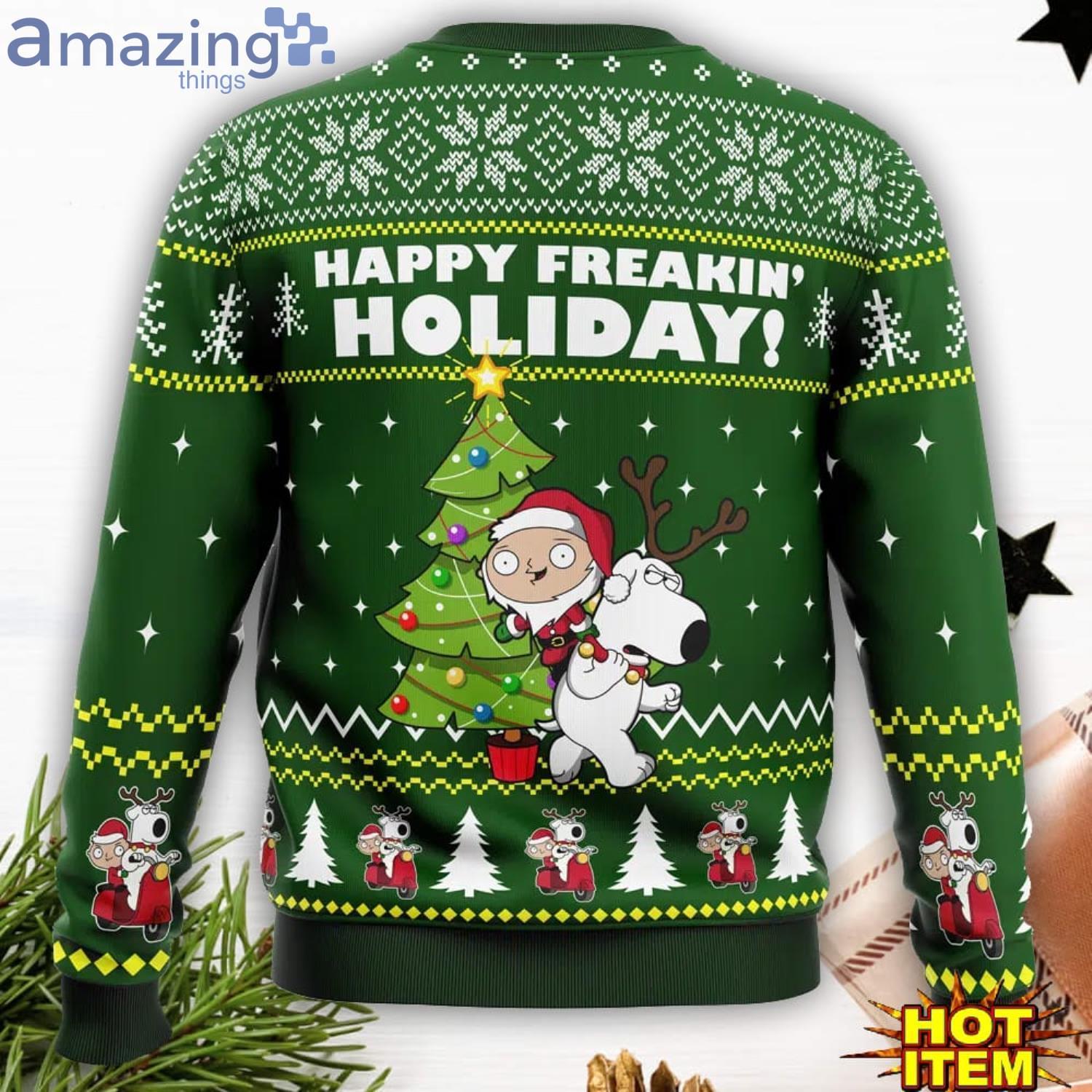Happy Freakin Holidays Family Guy Funny Ugly Christmas Sweater Christmas Gift For Family image Happy Freakin Holidays Family Guy Funny Ugly Christmas Sweater Christmas Gift For Family Product Photo 3