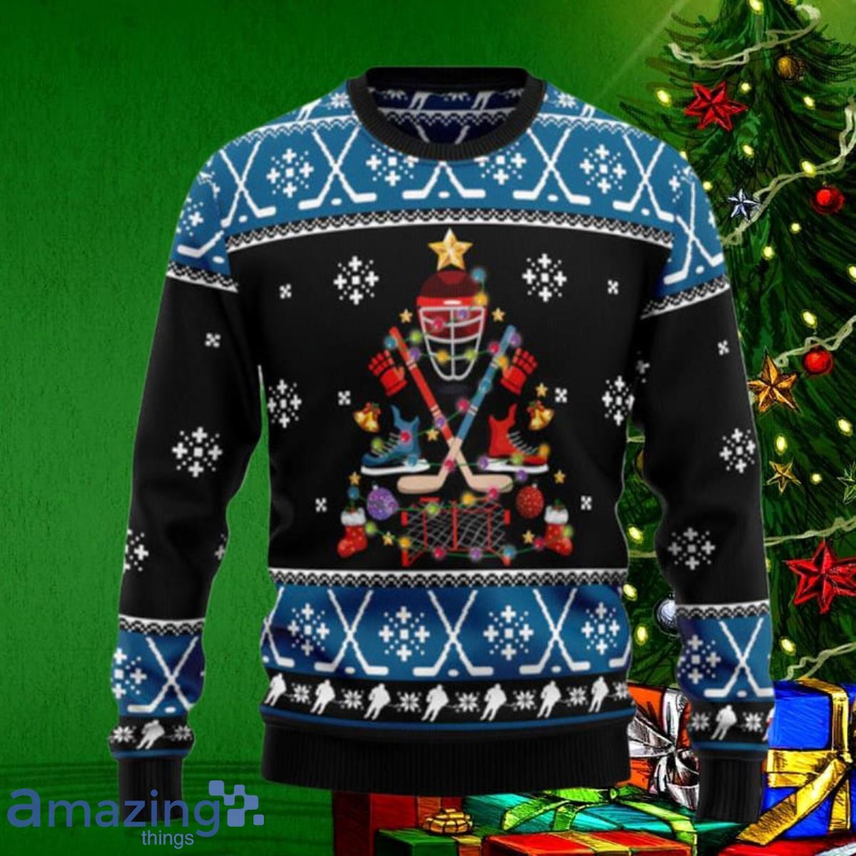 Happy Hockeyday Ugly Christmas Sweaters Style Gift Product Photo 1