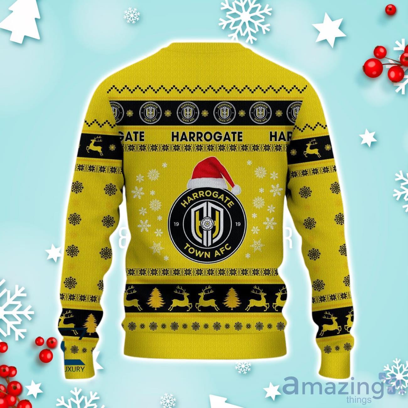 Harrogate Town AFC Ugly Christmas Sweater Ideal Gift For Fans image Harrogate Town AFC Ugly Christmas Sweater Ideal Gift For Fans Product Photo 3