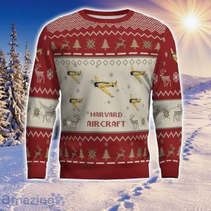 Harvard Aircraft Aircraft Red Ugly Chrisrmas Sweater Aircraft Lover Veteran 3D Sweater Winter Gift Product Photo 2